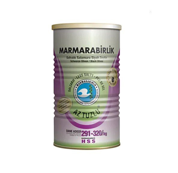 Marmarabirlik Hususi Az Tuzlu 291-320 KB S Siyah Zeytin 6 x 800 G ürün görseli 1