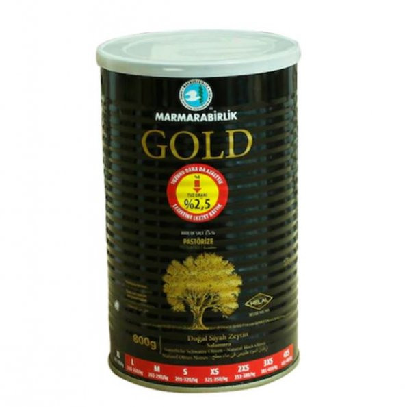 Marmarabirlik Gold 201-230 KB XL Siyah Zeytin 3 x 800 G ürün görseli 1