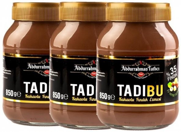 Abdurrahman Tatlıcı Tadıbu Kakaolu Fındık Ezmesi 3 x 850 G ürün görseli 1