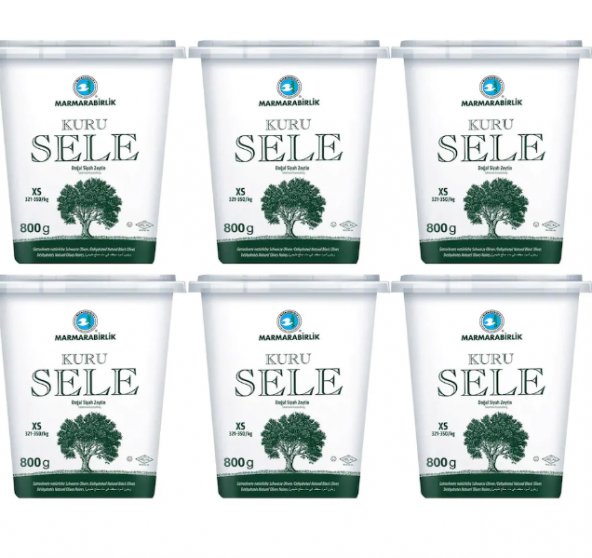 Marmarabirlik Kuru Sele 321-350 KB XS Siyah Zeytin Kutu 6 x 800 G ürün görseli 1
