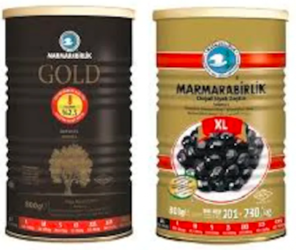 Marmarabirlik Gold XL Siyah Zeytin Teneke 800 G + Salamura 201-230 KB XL Siyah Zeytin Teneke 800 G ürün görseli 1