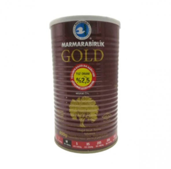 Marmarabirlik Gold Salamura 261-290 KB M Siyah Zeytin Teneke 6 x 800 G ürün görseli 1