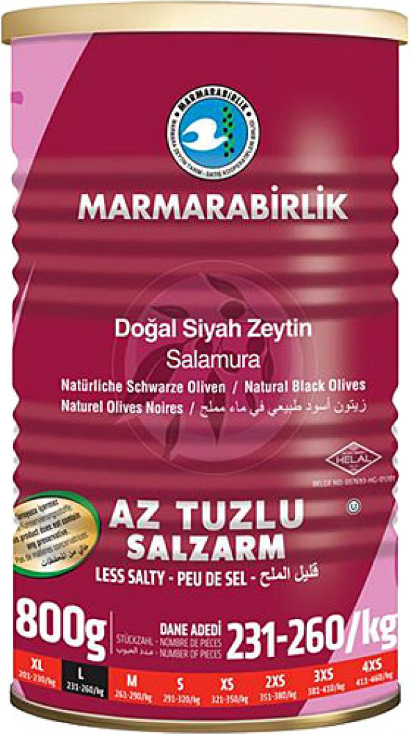 Marmarabirlik Az Tuzlu Zeytin Hiper Teneke 800 G ürün görseli 1