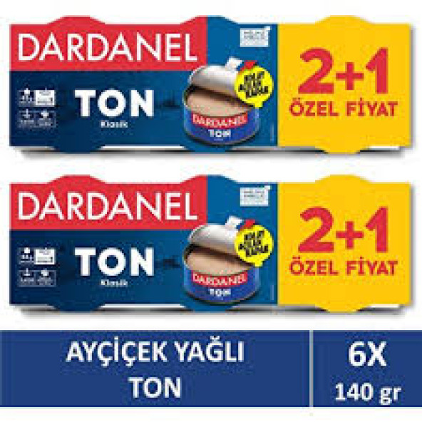 Dardanel Klasik Ton Balığı (3 x 140 Gr)  X 2 Paket ürün görseli 1