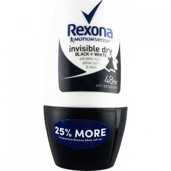 Rexona Invisible Black&white Roll-On 50 Ml. ürün görseli 1