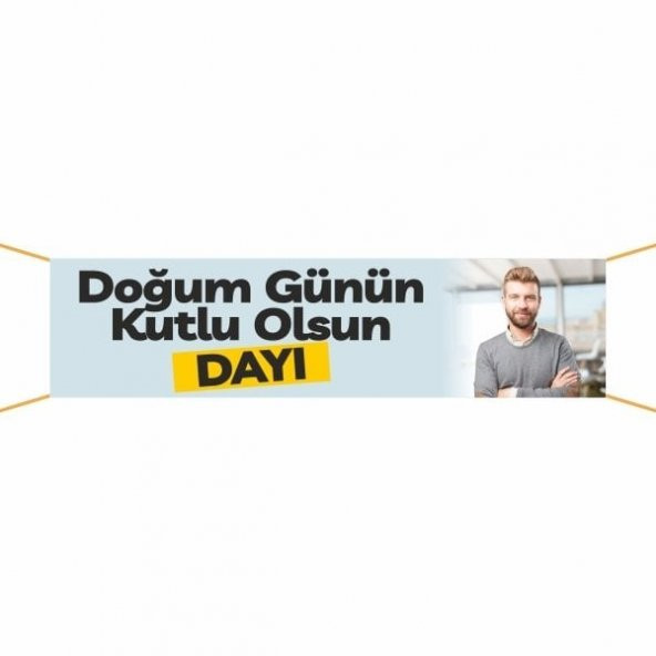 Doğum Günü Pankartı (Dayı) -20 75x300 cm ürün görseli 1