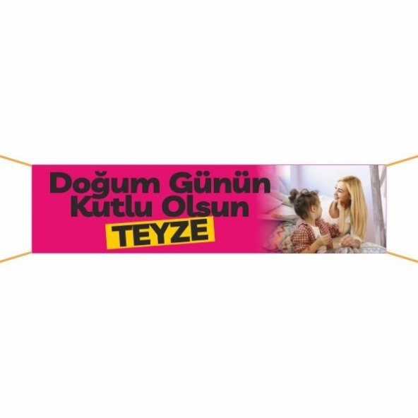 Doğum Günü Pankartı (Teyze) - 21 75x300 cm ürün görseli 1