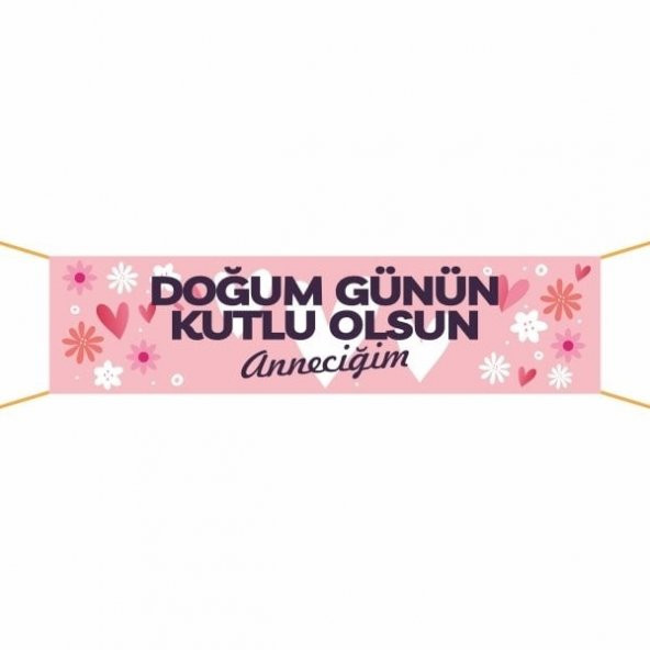 Doğum Günü Pankartı (Anneciğim) -13 75x300 cm ürün görseli 1