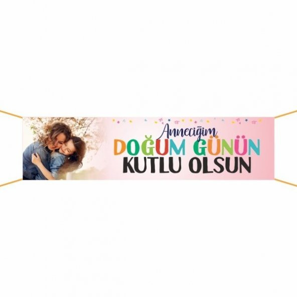 Doğum Günü Pankartı (Anneciğim)-15 75x300 cm ürün görseli 1