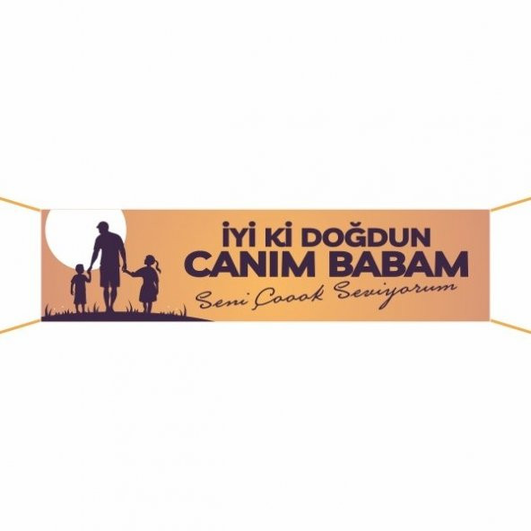 Doğum Günü Pankartı (Babacığım) -8 75x300 cm ürün görseli 1