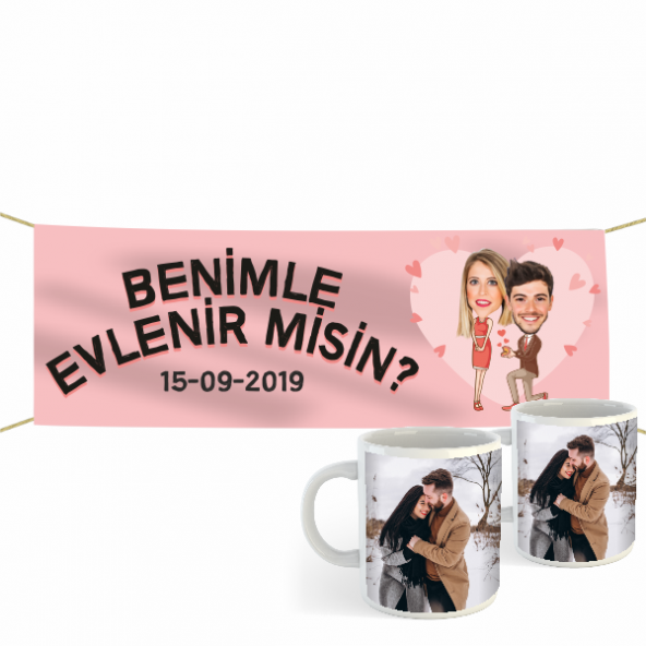 Evlilik Teklifi Kumaş Pankart -15- ürün görseli 1