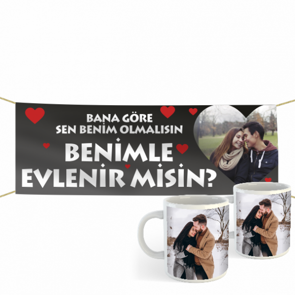 Evlilik Teklifi Kumaş Pankart -11- ürün görseli 1