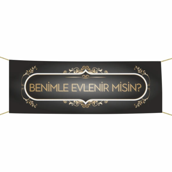 Benimle Evlenir misin? Kumaş Pankart ürün görseli 1
