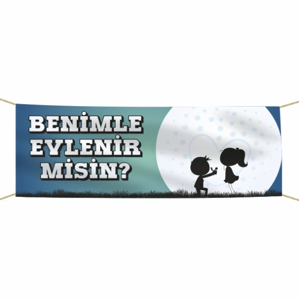 Benimle Evlenir misin? Kumaş Pankart ürün görseli 1