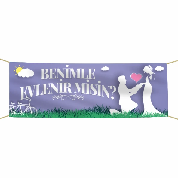 Benimle Evlenir misin? Kumaş Pankart ürün görseli 1