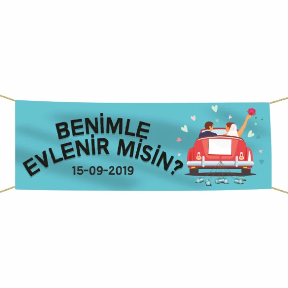 Benimle Evlenir misin? Kumaş Pankart ürün görseli 1