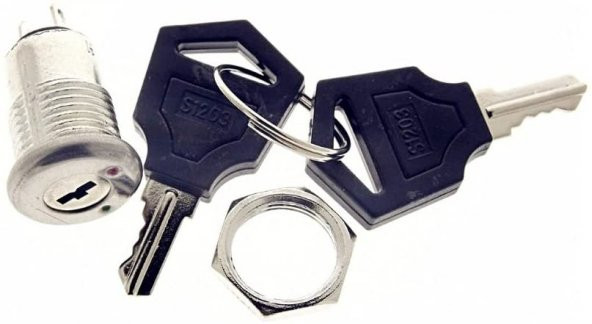 12mm Elektronik Anahtarlı Aç Kapa Kilidi - 1/2 Key Switch SPST ürün görseli 1
