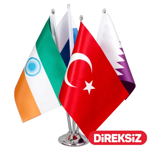 Özel Logolu Masa Bayrağı Dörtlü 15x22,5 cm(Direksiz) ürün görseli 1