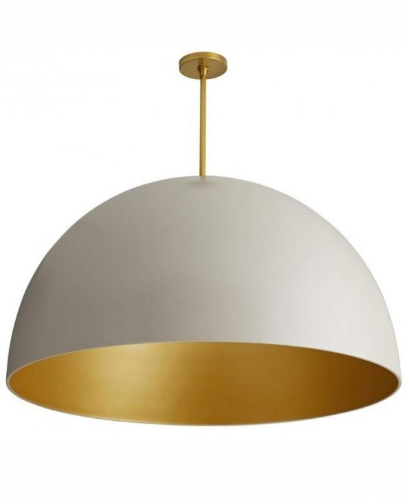 MYLİGHTS 50CM BEYAZ İÇİ ALTIN ALEMİNYUM PASLANMAZ METAL AVİZE  50 CM ürün görseli 1