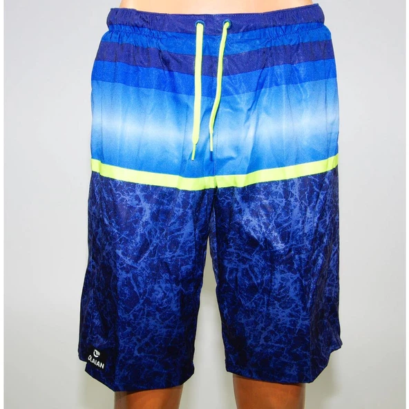 Erkek Boardshort Şort Mayo Uzun Deniz Havuz Astarlı Short Mavi OLAIAN ürün görseli 1