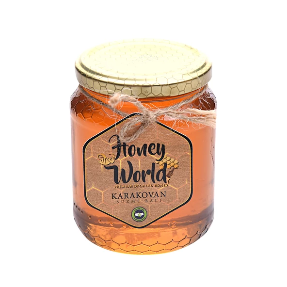 Honey World Organik Süzme Karakovan Balı 500 Gr Cam Kavanoz ürün görseli 1