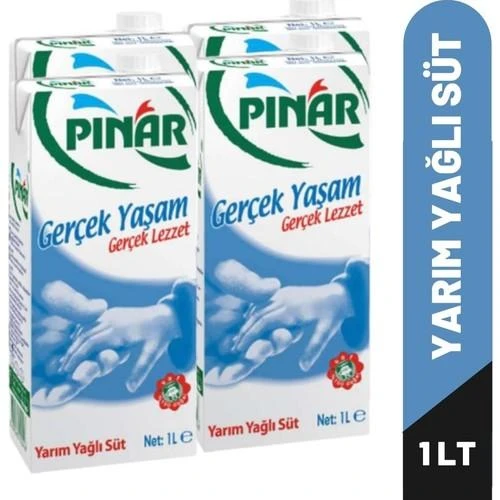 Pınar Süt Yarım Yağlı 1 Lt 4’lü Paket ürün görseli 1