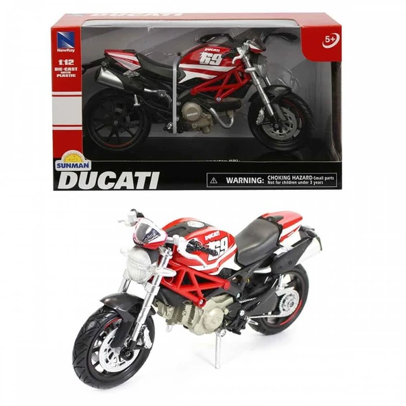 Ducati Monster 796 N.69 Model Motorsiklet 1/12 Ölçek - Kırmızı ürün görseli 1