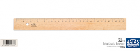Hatas Tahta Cetvel Takviyesiz 30 Cm ürün görseli 1