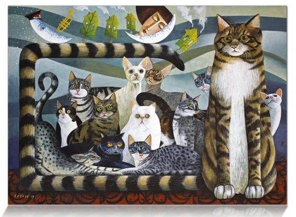 Star Puzzle 500 Parça Kedi Ailesi Puzzle ürün görseli 1