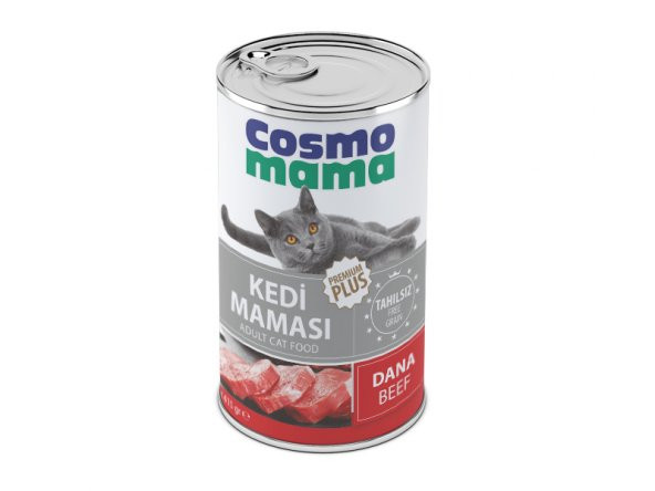 COSMO MAMA Yetıskın  Kedı Dana Etlı Konserve Maması  24 Adet X 415 GR 70 ETLI PATE ürün görseli 1