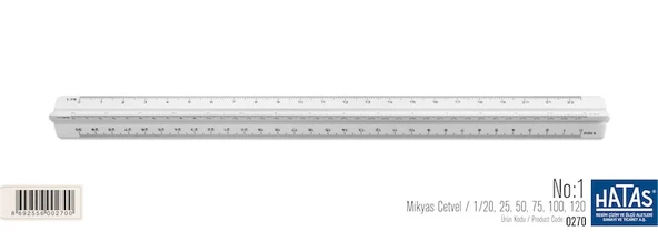 Hatas Mikyas 30cm No:1 Cetvel 0270 ürün görseli 1
