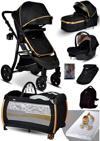 Yeni Doğan Set 9 İn 1 Baby Home 985 Tavel Sistem Bebek Arabası Ve 600 Park Yatak Oyun Parkı Beşik ürün görseli 1