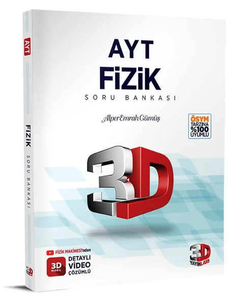 3D Yayınları AYT Fizik Soru Bankası Tamamı Video Çözümlü ürün görseli 1