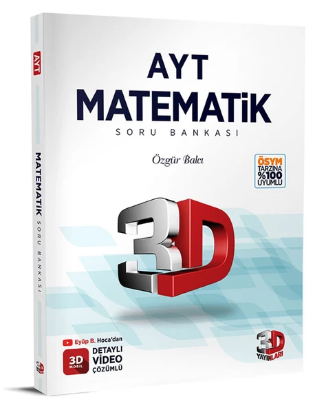 3D Yayınları AYT Matematik Soru Bankası Tamamı Video Çözümlü ürün görseli 1
