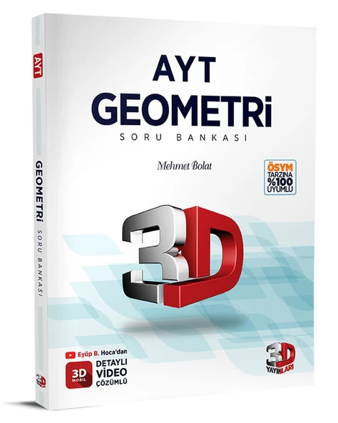 3D Yayınları AYT Geometri Soru Bankası Tamamı Video Çözümlü ürün görseli 1
