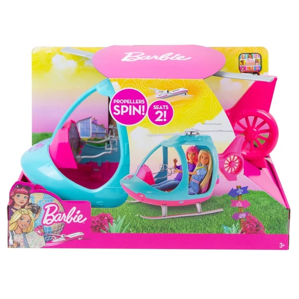 Orjinal Barbie'nin Pembe Helikopteri Oyun Seti - Resim 8
