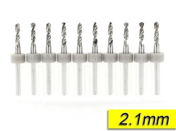 PCB Mikro Karbür CNC Matkap Ucu 10lu Set 2,10mm Tungsten 18 Shank ürün görseli 1