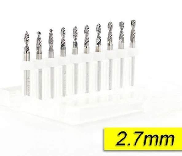 PCB Mikro Karbür CNC Matkap Ucu 10lu Set 2,70mm Tungsten 18 Shank ürün görseli 1