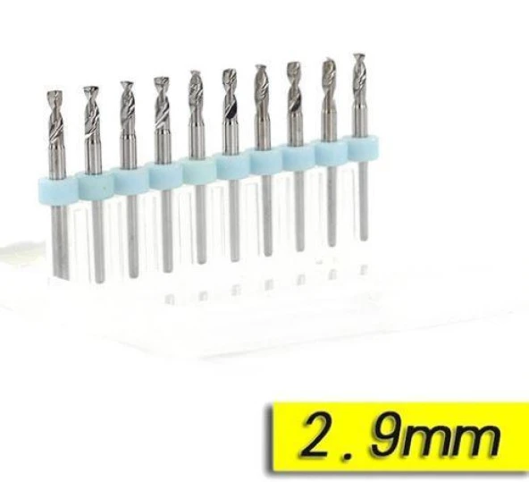 PCB Mikro Karbür CNC Matkap Ucu 10lu Set 2,90mm Tungsten 18 Shank ürün görseli 1