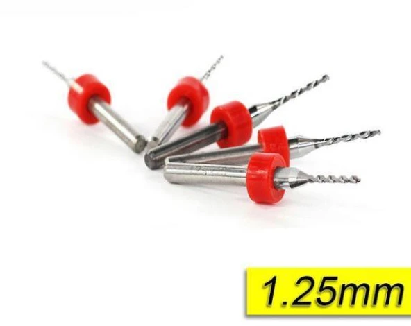 PCB Mikro Karbür CNC Matkap Ucu 10lu Set 1,25mm Tungsten 18 Shank ürün görseli 1
