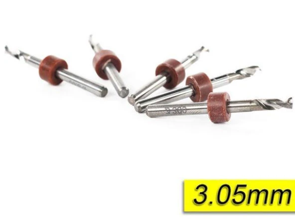 pCB Mikro Karbür CNC Matkap Ucu 10lu Set 3,05mm Tungsten 18 Shank ürün görseli 1