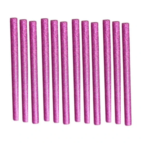 Mühür Mumu Simli Çubuk Sıcak Tutkal 7mm x 10cm 12 li Pembe Renk ürün görseli 1