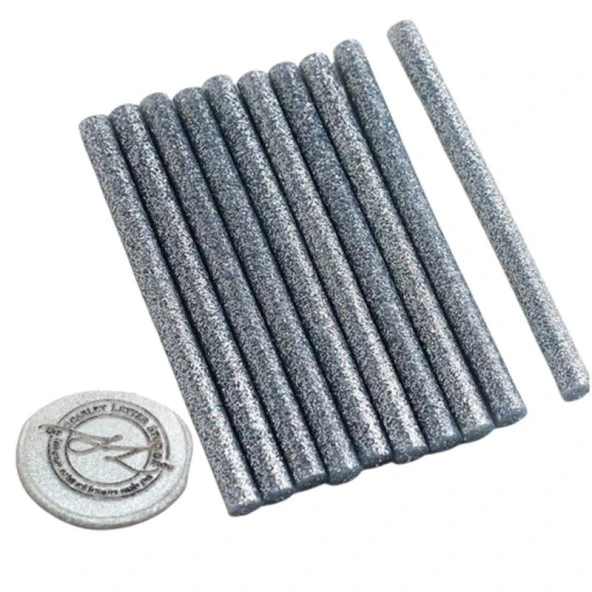 Mühür Mumu Simli Çubuk Sıcak Tutkal 7mm x 10cm 12 li Gümüş Renk ürün görseli 1