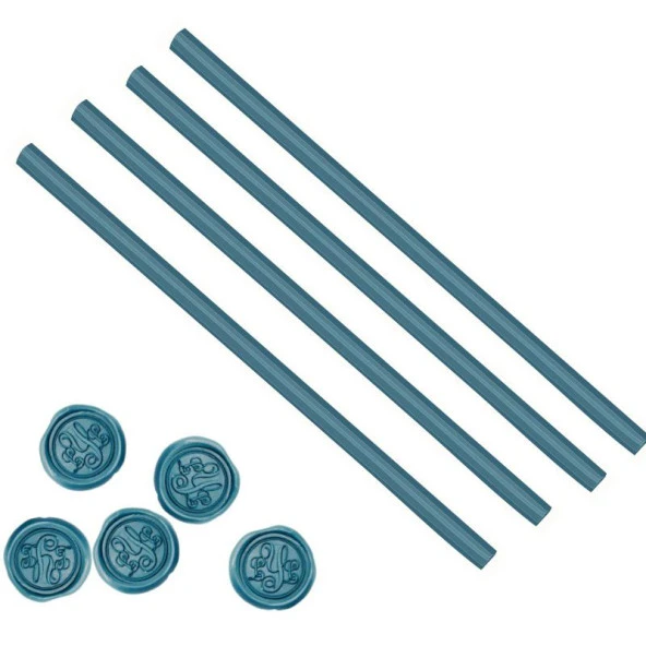 Mühür Mumu Çubuk Sıcak Tutkal 11mm x 30cm 4 lü Turkuvaz Renk ürün görseli 1