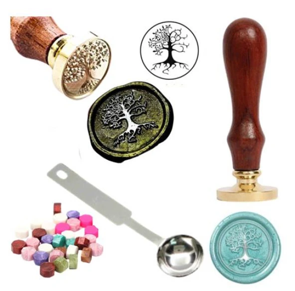 Mektup Damga Mühürü Tree Of Life + 30 Mühür Mumu + Eritme Kaşığı ürün görseli 1