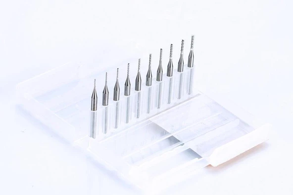 Tungsten Karbür PCB Kesme CNC Freze Ahşap İşleme 1.3mm 10 Adet ürün görseli 1