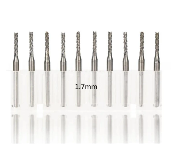 Tungsten Karbür PCB Kesme CNC Freze Ahşap İşleme 1.7mm 10 Adet ürün görseli 1