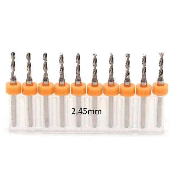 Mikro Karbür PCB Matkap Ucu Metal CNC Sondaj 10lu Set 2.45mm ürün görseli 1