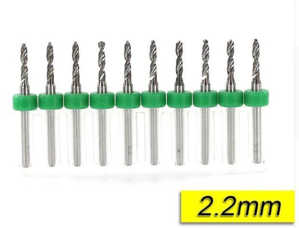 PCB Mikro Karbür CNC Matkap Ucu 10lu Set 2,20mm Tungsten 18 Shank ürün görseli 1