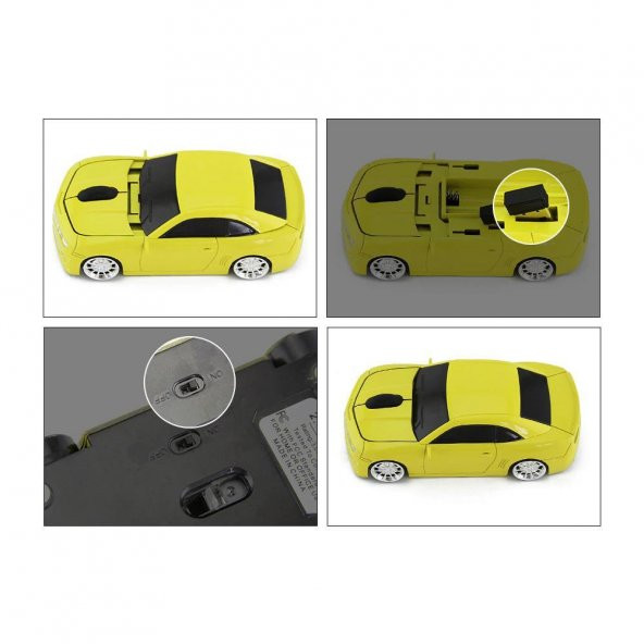 Optik Mouse 2.4GHz Ergonomik Kablosuz Chevi Bumblebee Araba Şeklinde - Resim 11